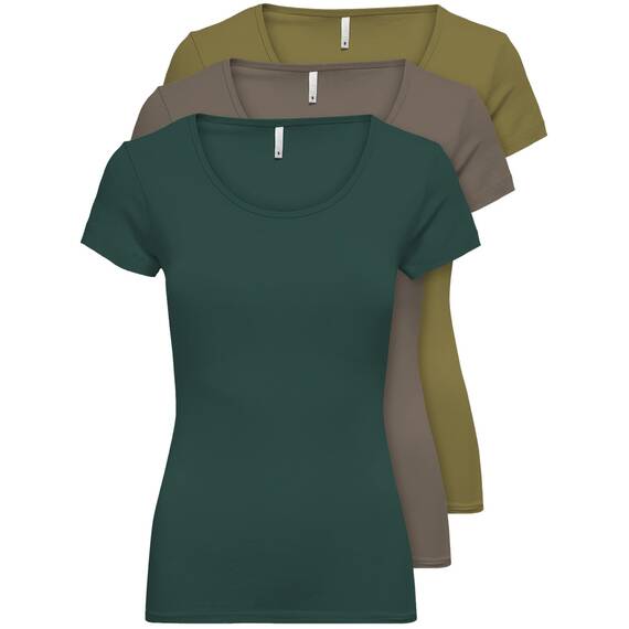 ONLY 3er Pack Damen T-Shirt 15209153 Farb Mix 10-M