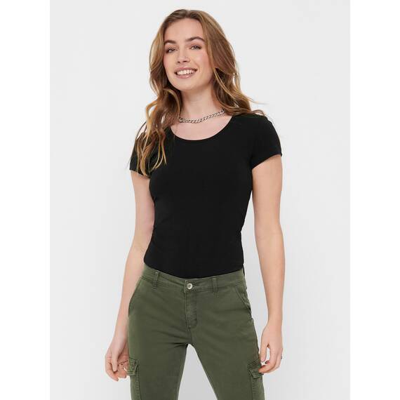 ONLY 3er Pack Damen T-Shirt schwarz oder weiß Kurzarm lang Basic Sommer T-Shirts XS S M L XL 15209153