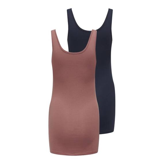ONLY Damen Onllive Love New Long Tt 2pack Noos Tanktop, Night Sky/Pack:Night Sky/Withered Rose, XS EU