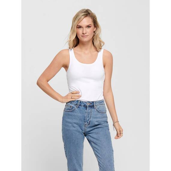 ONLY Female Tanktop Lange Basic XSWhite/White