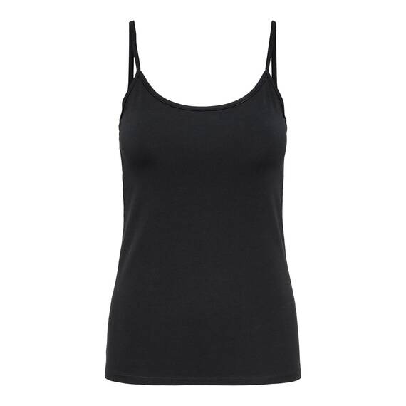 ONLY Damen 2er-Pack Tank-Top Oberteil Verschiedene Träger Shirt Unterhemd, Farbe:Schwarz, Größe:L