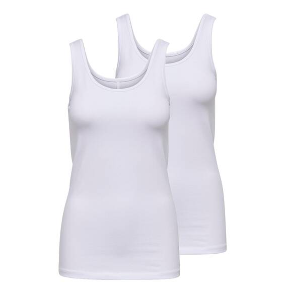 ONLY Female Tanktop Lange Basic SWhite/White