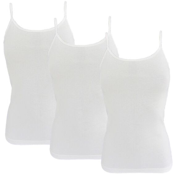 HERMKO 1560 3er Pack Damen Träger Top - 100% Bio-Baumwolle, Unterhemd in Feinripp-Qualität - Weich, Strapazierfähig & Vielseitig für jeden Look, Farbe:weiß, Größe:48/50 (XL)