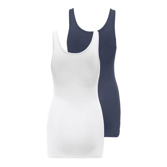 ONLY Damen Onllive Love New Long Tt 2Pack JRS Noos, White, XXXL (2er Pack)