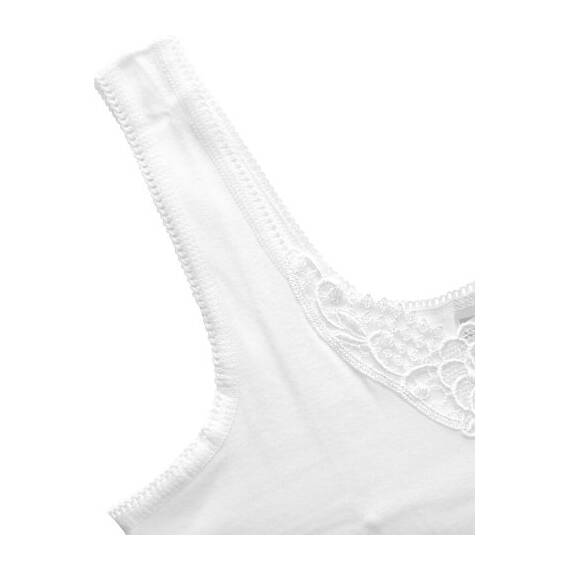 4 stück Damen Unterhemden mit Spitze, 100%Baumwolle, Feinripp Gr. 44/46