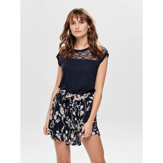 ONLY Damen Onlnicole S/S Mix Top Noos Blouse, Blau (Night Sky),XXS