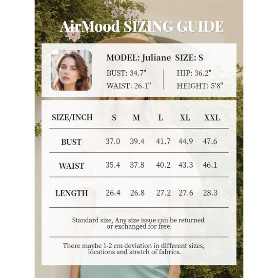 AirMood Lässiges Basic-T-Shirt für Damen, elegant, lockere Passform, Rundhalsausschnitt, Flügelärmel, Rose, Small