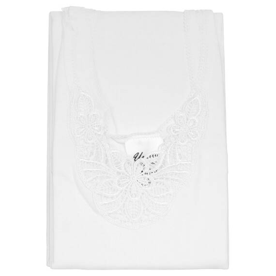 4 stück Damen Unterhemden mit Spitze, 100%Baumwolle, Feinripp Gr. 44/46