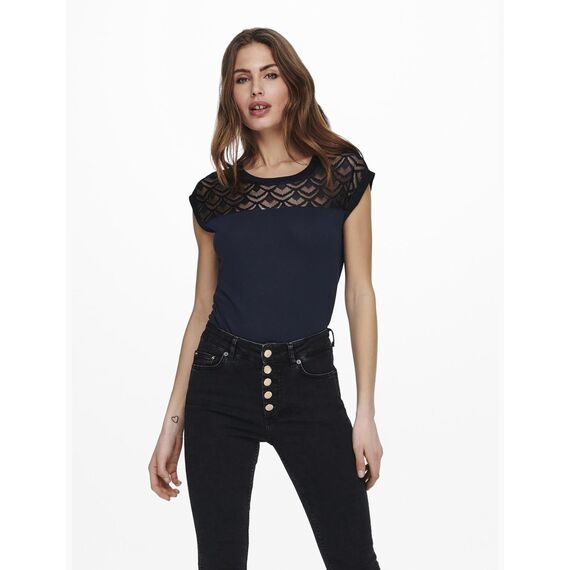 ONLY NOS Damen onlNICOLE S/S Mix TOP NOOS T-Shirt, per Pack Blau (Night Sky Night Sky), 38 (Herstellergröße: M)
