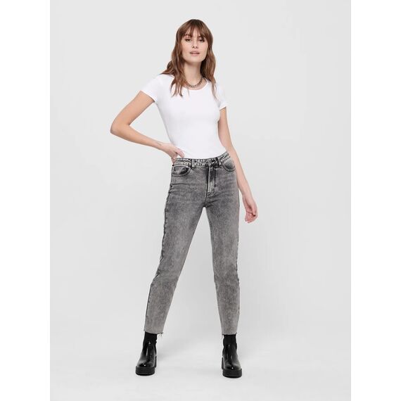 ONLY Damen Onllive Love SS Oneck TOP JRS, Dark Grey Melange/Black/Black/, XL
