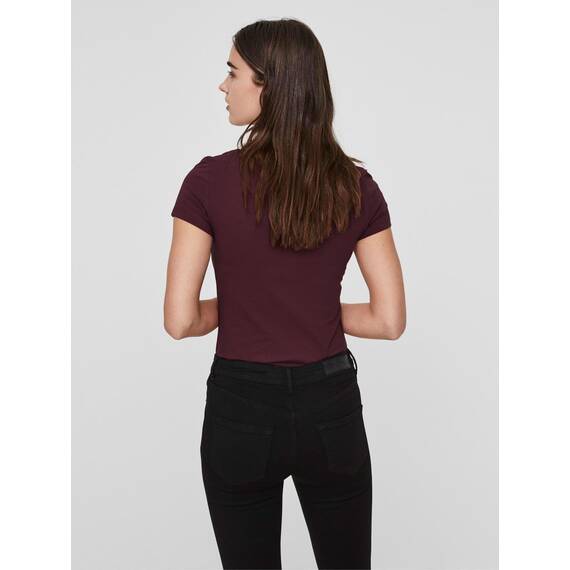 ONLY Damen Onllive Love SS Oneck TOP JRS, Maroon Banner/Rose Brown/Adobe, XXXL