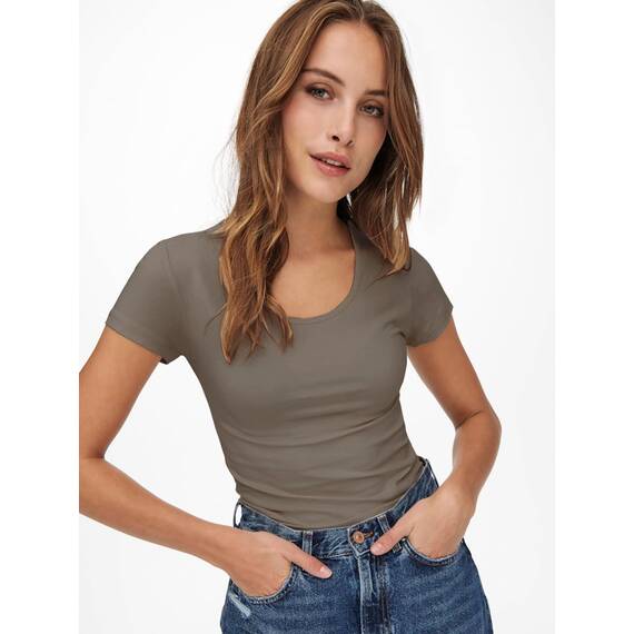 ONLY Damen Onllive Love SS Oneck TOP JRS, Spiced Apple/Thyme/Plum Kitten, M