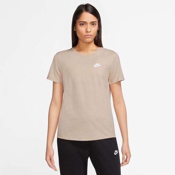 Nike Damen NSW Club T-Shirt, Sanddrift/White, M EU