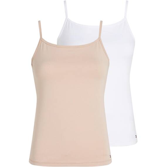 Tommy Hilfiger Damen 2er-Pack CAMI UW0UW05957, Orange, XL, Orange (Weiß/Misty Blush), 46