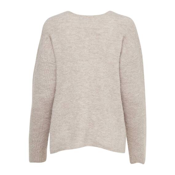 ONLY Damen ONLCAMILLA V-Neck L/S Strickpullover KNT 15204588, Pumice Stonedetail:Melange,M
