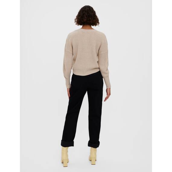 VERO Moda Damen Vmlea Ls V-Neck Cuff Cardigan Noos Strickjacke, Silver Lining, XS EU
