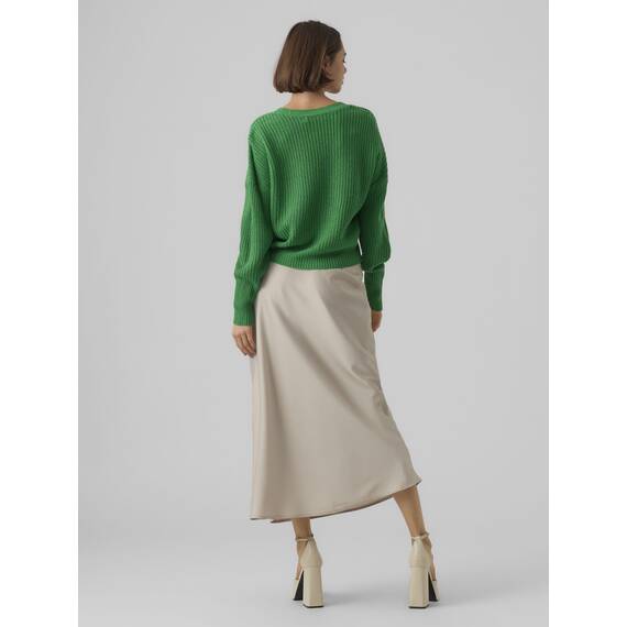 VERO MODA Damen Vmlea Ls V-neck Cuff Cardigan Noos Strickjacke, Bright Green, S