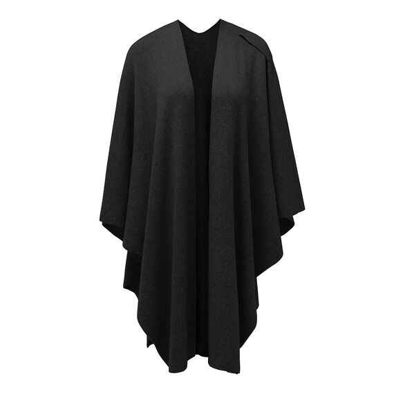 PULI Damen Sweatshirt Strickschal vorne kreuzen Poncho Decke Cape Cardigan Wickelschal , 1-schwarz, Gr. Einheitsgröße