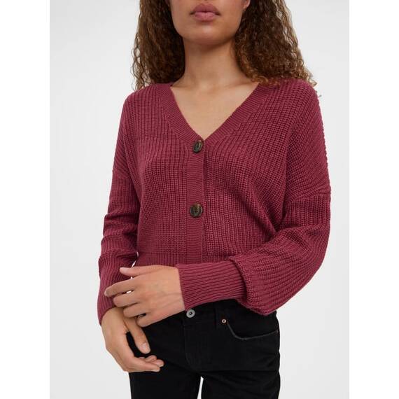 VERO MODA Damen Vmlea Ls V-Neck Cuff Cardigan Noos Strickjacke, Dry Rose, XL EU