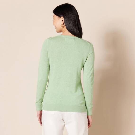 Amazon Essentials Damen Leichter, Langärmeliger Pullover Mit Rundhalsausschnitt (Erhältlich in Übergröße), Light Jade Green, L