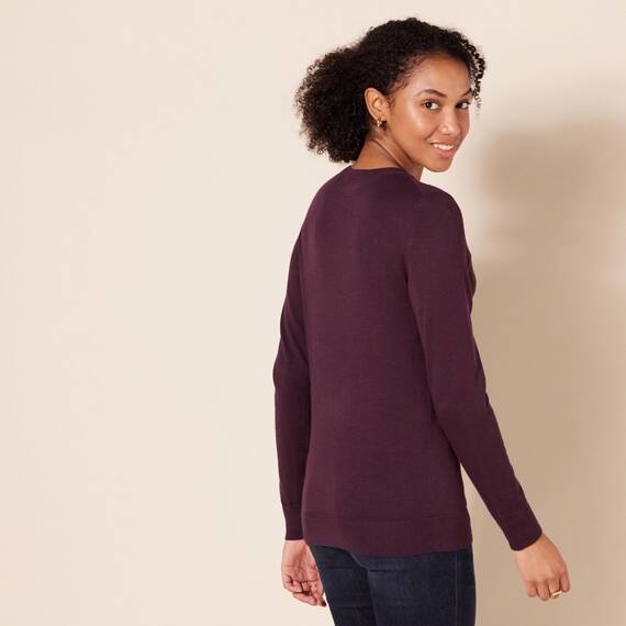 Amazon Essentials Damen Leichter, Langärmeliger Pullover Mit Rundhalsausschnitt (Erhältlich in Übergröße), Burgunderrot, XL