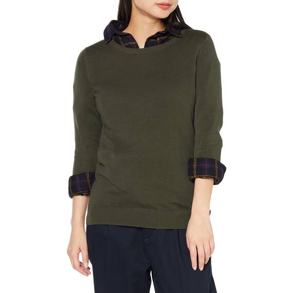 Amazon Essentials Damen Leichter, Langärmeliger Pullover Mit Rundhalsausschnitt (Erhältlich in Übergröße), Olivgrün, L