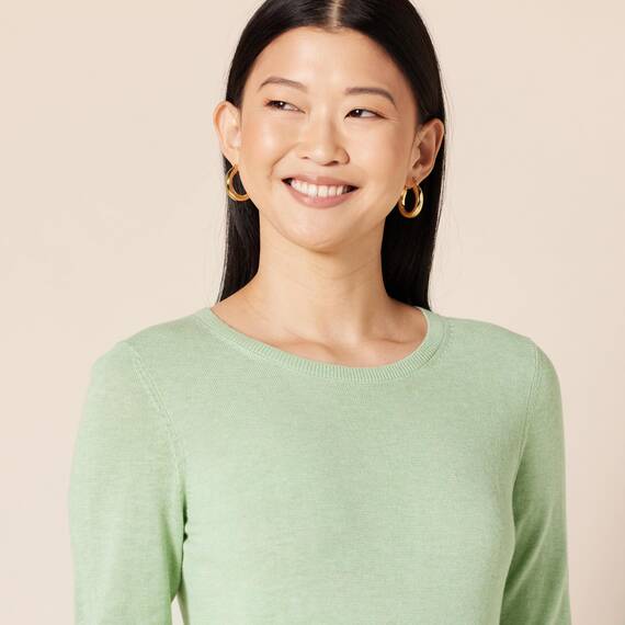 Amazon Essentials Damen Leichter, Langärmeliger Pullover Mit Rundhalsausschnitt (Erhältlich in Übergröße), Light Jade Green, L