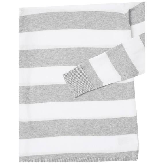 Amazon Essentials Damen Leichter, Langärmeliger Pullover Mit Rundhalsausschnitt (Erhältlich in Übergröße), Hellgrau Meliert Streifen, XL