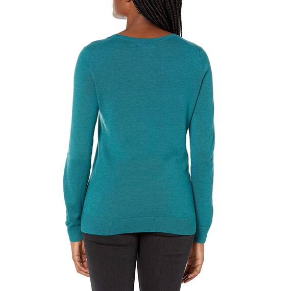 Amazon Essentials Damen Leichter, Langärmeliger Pullover Mit Rundhalsausschnitt (Erhältlich in Übergröße), Grünblau, L