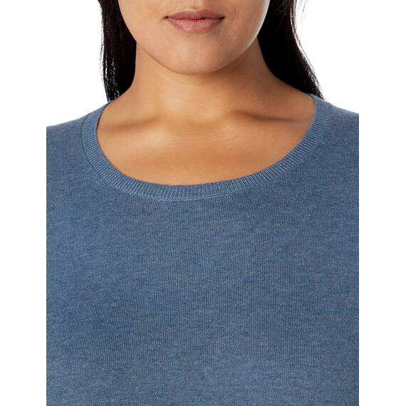 Amazon Essentials Damen Leichter, Langärmeliger Pullover Mit Rundhalsausschnitt (Erhältlich in Übergröße), Blau, XL