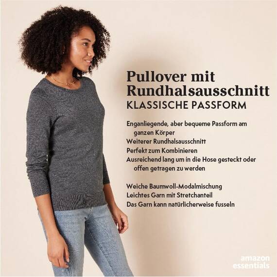 Amazon Essentials Damen Leichter, Langärmeliger Pullover Mit Rundhalsausschnitt (Erhältlich in Übergröße), Grünblau, XXL