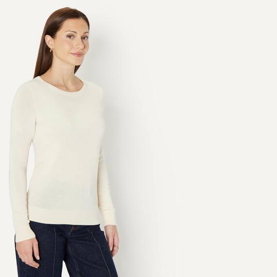 Amazon Essentials Damen Leichter, Langärmeliger Pullover Mit Rundhalsausschnitt (Erhältlich in Übergröße), Blasser Pfirsich, XXL