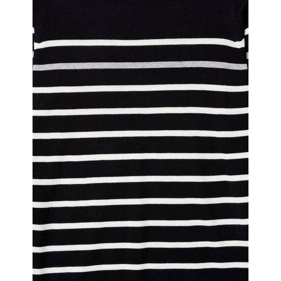 Amazon Essentials Damen Leichter, Langärmeliger Pullover Mit Rundhalsausschnitt (Erhältlich in Übergröße), Schwarz Grau Weiß Streifen, XL