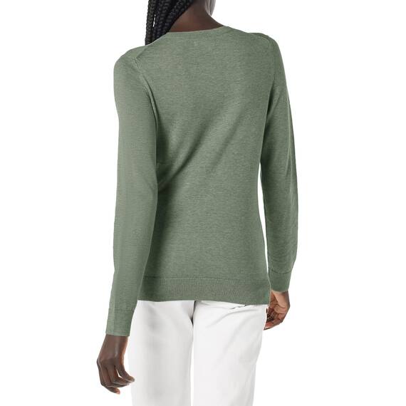 Amazon Essentials Damen Leichter, Langärmeliger Pullover Mit Rundhalsausschnitt (Erhältlich in Übergröße), Salbeigrün Meliert, XL
