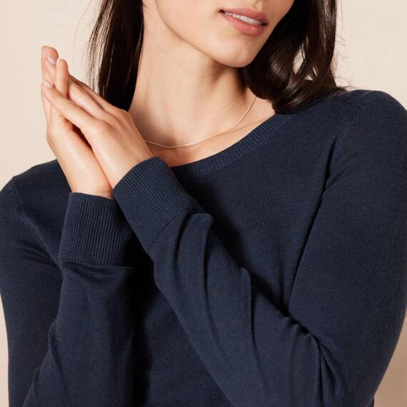 Amazon Essentials Damen Leichter, Langärmeliger Pullover Mit Rundhalsausschnitt (Erhältlich in Übergröße), Marineblau, XXL