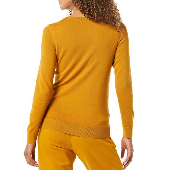 Amazon Essentials Damen Leichter, Langärmeliger Pullover Mit Rundhalsausschnitt (Erhältlich in Übergröße), Tabakbraun, XXL