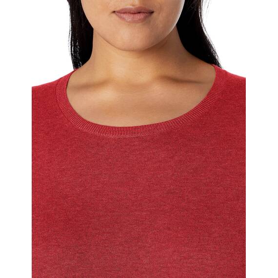 Amazon Essentials Damen Leichter, Langärmeliger Pullover Mit Rundhalsausschnitt (Erhältlich in Übergröße), Rot, XXL