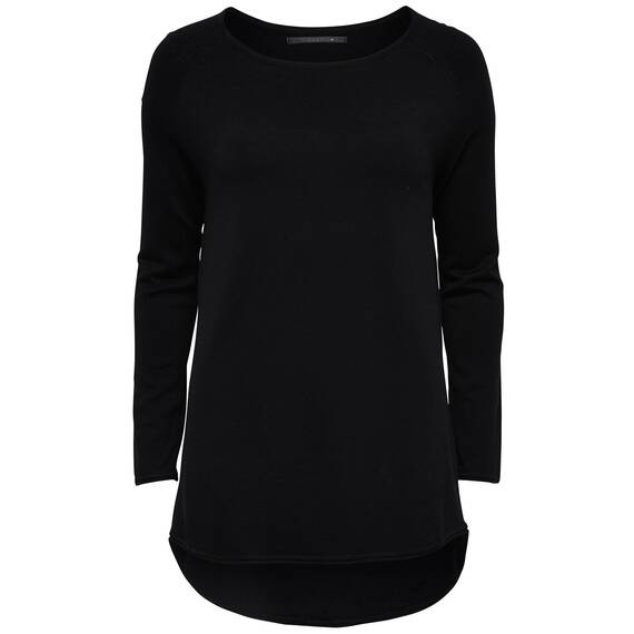 ONLY Damen Onlmila Lacy L/S Long Knt Pullover, Schwarz, M EU