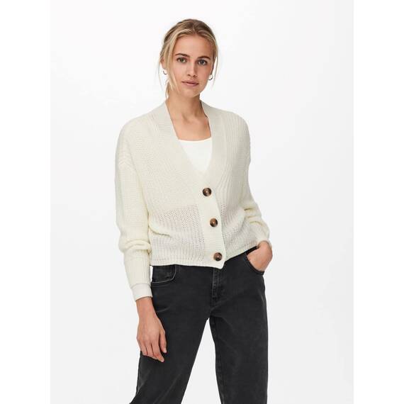 ONLY Female Strickjacke Struktur, Farbe:Creme, Größe:S