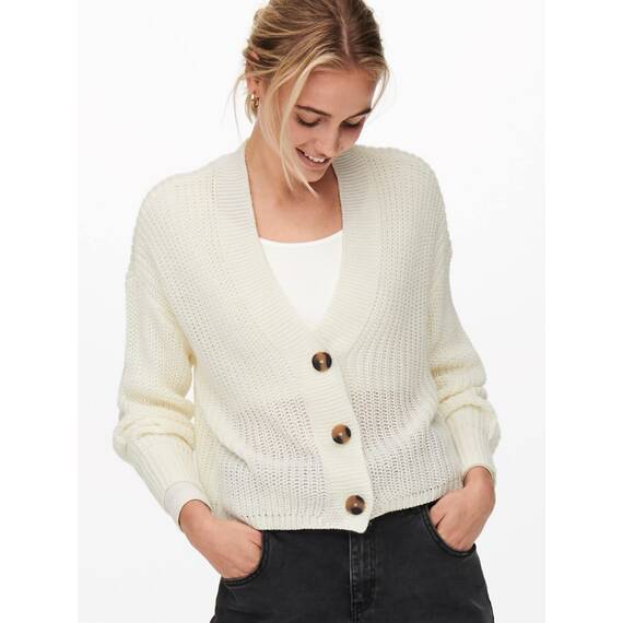 ONLY Female Strickjacke Struktur, Farbe:Creme, Größe:S