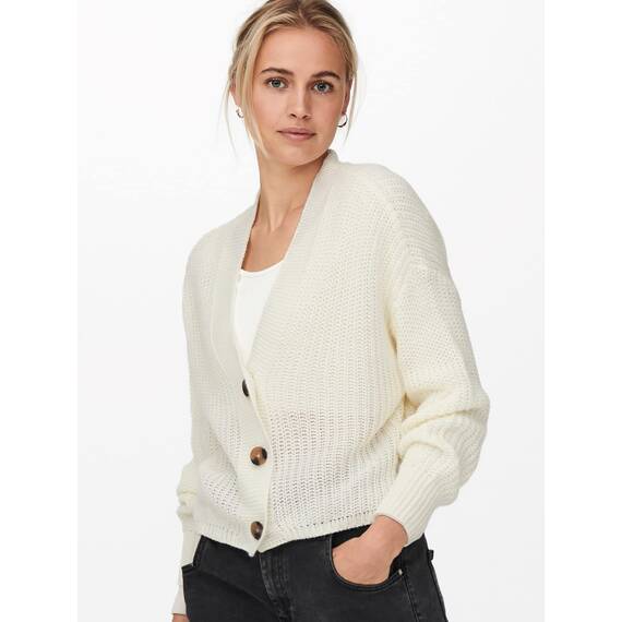 ONLY Female Strickjacke Struktur, Farbe:Creme, Größe:S