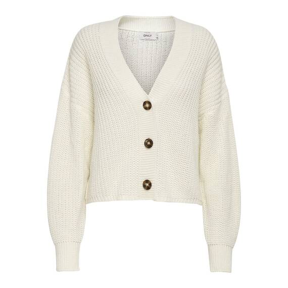 ONLY Female Strickjacke Struktur, Farbe:Creme, Größe:S