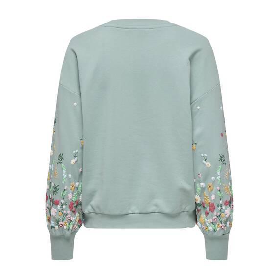 ONLY Female Sweatshirt Normal geschnitten Rundhals Gerippte Ärmelbündchen Tief angesetzte Schulter Sweatshirt