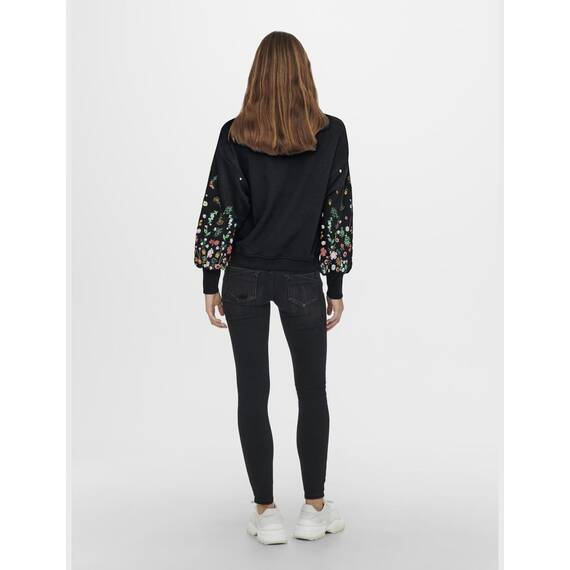 ONLY Female Sweatshirt Normal geschnitten Rundhals Gerippte Ärmelbündchen Tief angesetzte Schulter Sweatshirt