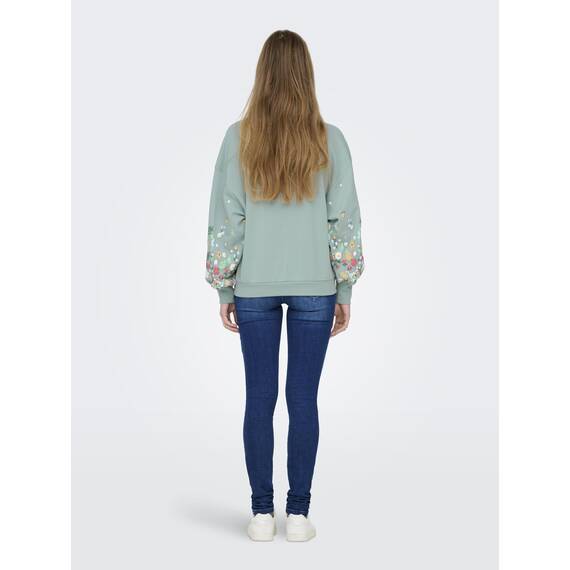 ONLY Female Sweatshirt Normal geschnitten Rundhals Gerippte Ärmelbündchen Tief angesetzte Schulter Sweatshirt
