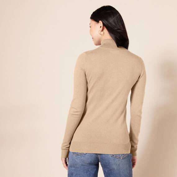 Amazon Essentials Damen Leichter, Langärmeliger Rollkragenpullover, Klassischer Schnitt (Erhältlich In Übergröße), Kamelbraun Meliert, L