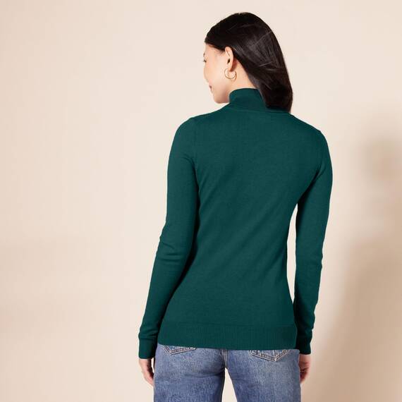 Amazon Essentials Damen Leichter, Langärmeliger Rollkragenpullover, Klassischer Schnitt (Erhältlich In Übergröße), Tannengrün, XL