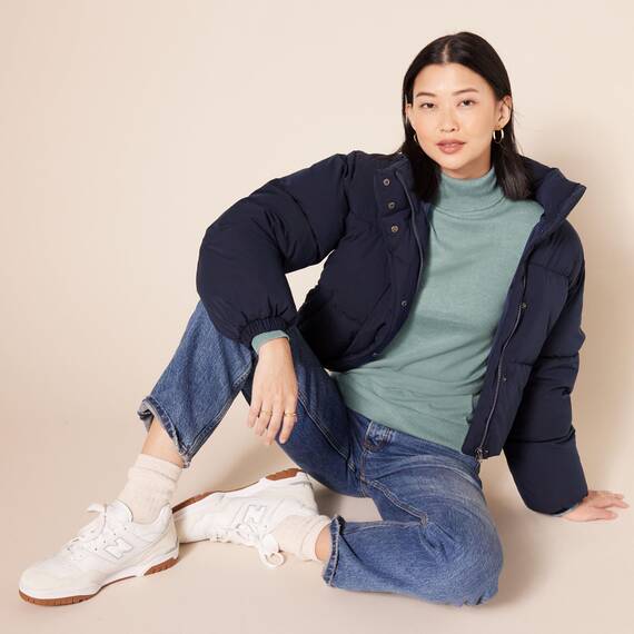 Amazon Essentials Damen Leichter, Langärmeliger Rollkragenpullover, Klassischer Schnitt (Erhältlich In Übergröße), Salbeigrün Meliert, XL