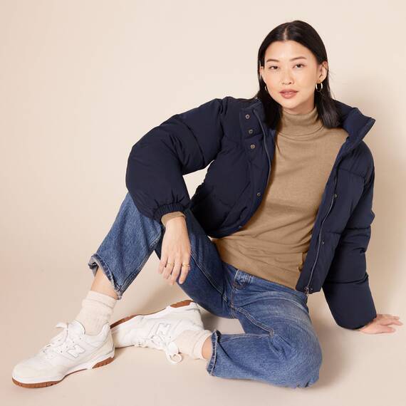 Amazon Essentials Damen Leichter, Langärmeliger Rollkragenpullover, Klassischer Schnitt (Erhältlich In Übergröße), Taupe Meliert, XL