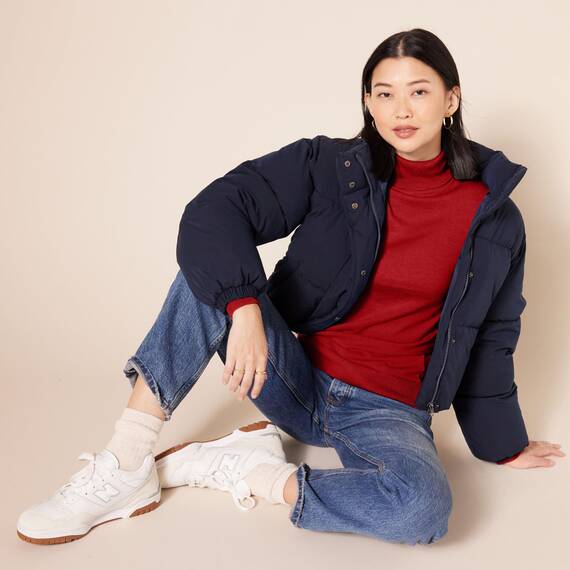 Amazon Essentials Damen Leichter, Langärmeliger Rollkragenpullover, Klassischer Schnitt (Erhältlich In Übergröße), Dunkelrot, XL
